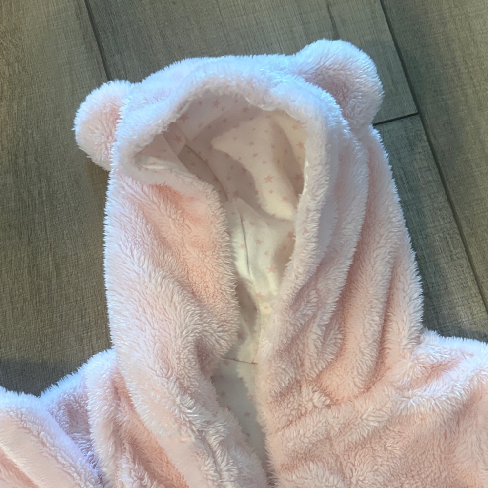 Magnetic Me Pink fuzzy teddy Bear Footie suit - Picture 3 of 6